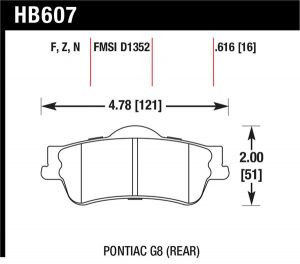 Hawk Performance Ceramic Brake Pad Sets HB607Z.616