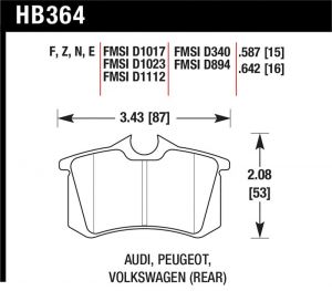 Hawk Performance HP+ Brake Pad Sets HB364N.642