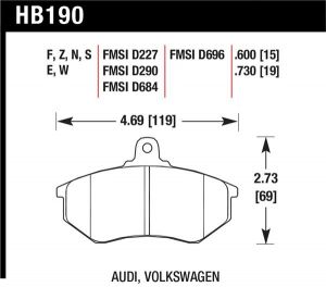 Hawk Performance HP+ Brake Pad Sets HB190N.600