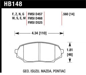 Hawk Performance DTC-60 Brake Pad Sets HB148G.560