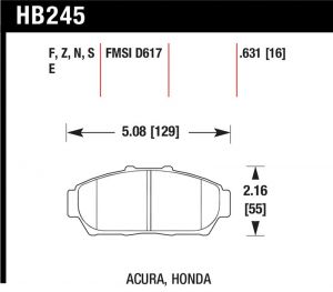 Hawk Performance DTC-60 Brake Pad Sets HB245G.631