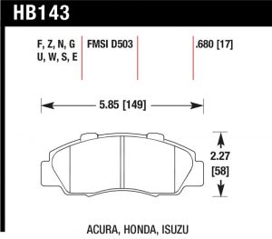 Hawk Performance DTC-60 Brake Pad Sets HB143G.680