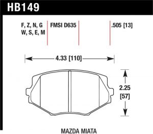 Hawk Performance Blue 9012 Brake Pad Sets HB149E.505