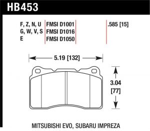 Hawk Performance Blue 9012 Brake Pad Sets HB453E.585