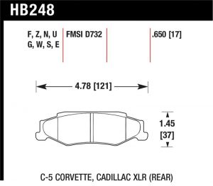 Hawk Performance HPS Brake Pad Sets HB248F.650