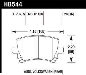 Hawk Performance HT-10 Brake Pad Sets HB544S.628