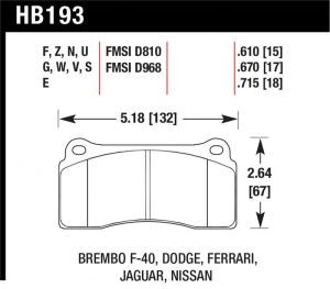 Hawk Performance HPS 5.0 Brake Pad Sets HB193B.670