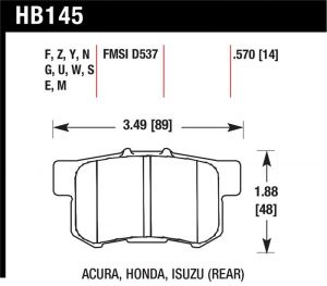 Hawk Performance HPS 5.0 Brake Pad Sets HB145B.570