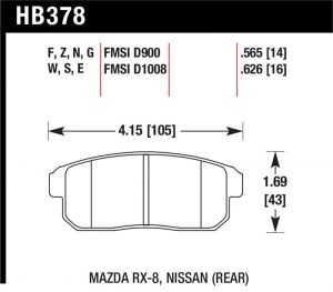 Hawk Performance DTC-30 Brake Pad Sets HB378W.565
