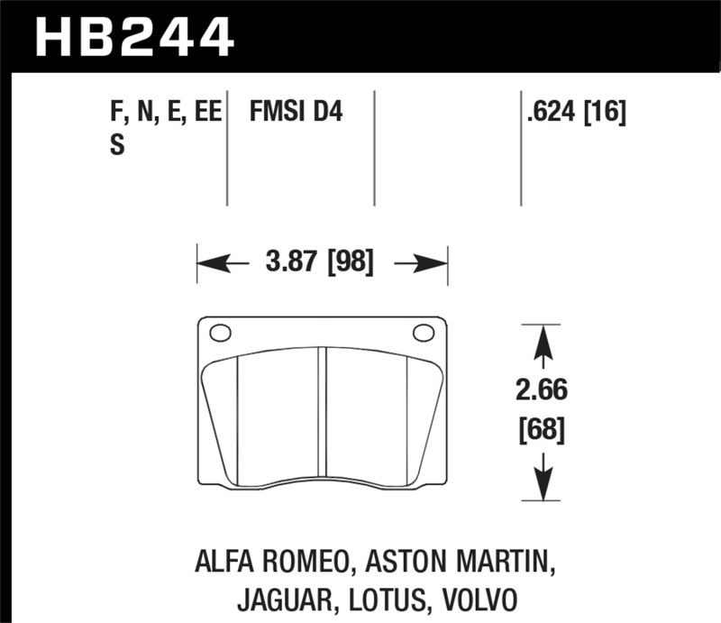 Hawk Performance Blue 9012 Brake Pad Sets HB135E.760